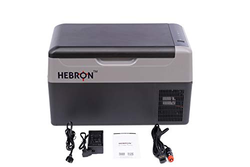 Hebron 21Q Portable Refrigerator/Freezer for Camping, Fishing, Travel - 12 Volt DC/110V AC Mini Chest Cooler