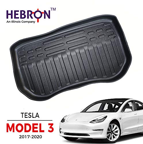 Hebron - Tesla Model 3 (2017-2020) Frunk Mats, All Weather TPE Rubber Front Trunk Floor Liner